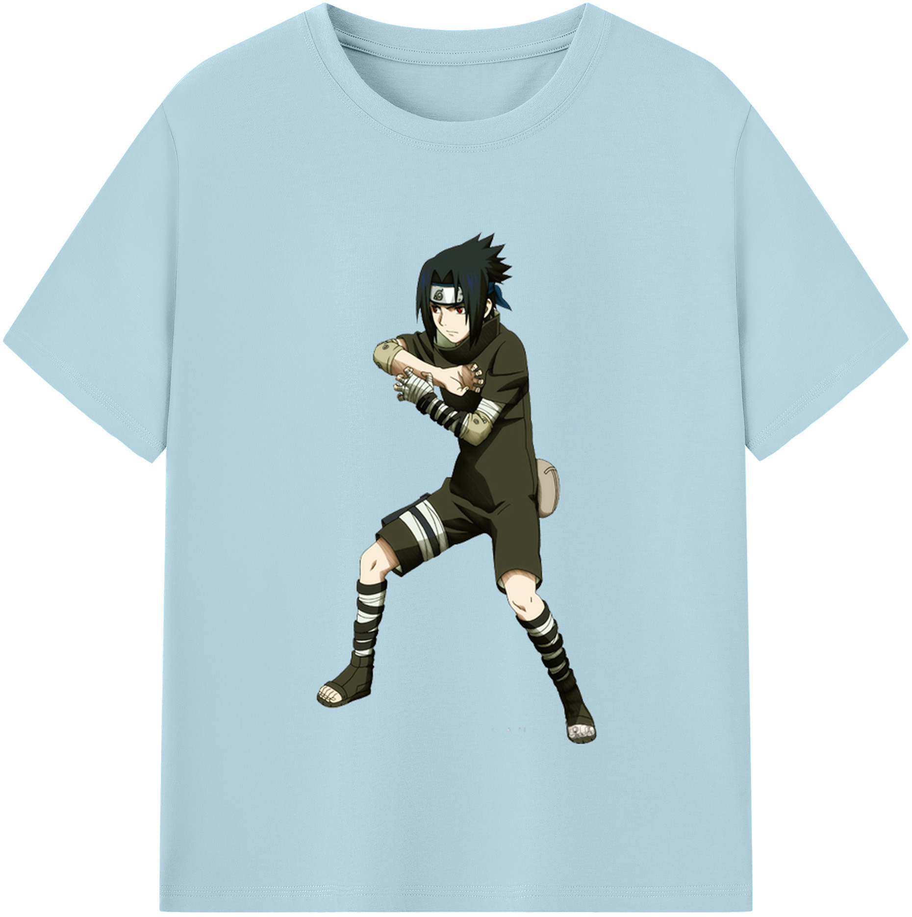 （画像用） NARUTO -ナルト- うちは サスケ Uchiha Sasuke 綿100％半袖Tシャツ（フロントプリント）